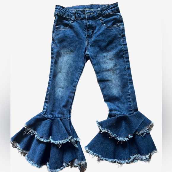 NWOT Blue High-Waisted Flared Jeans - Picture 1 of 7